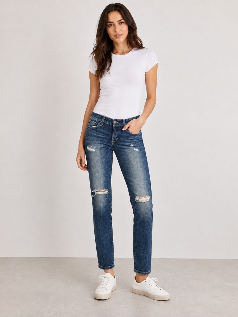 Joe’s Jeans Judith Straight Ankle Jeans Size 28 Distressed Blue Denim Low rise